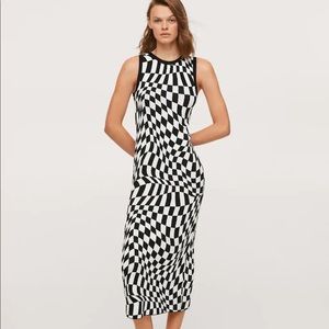 Mango check knit dress